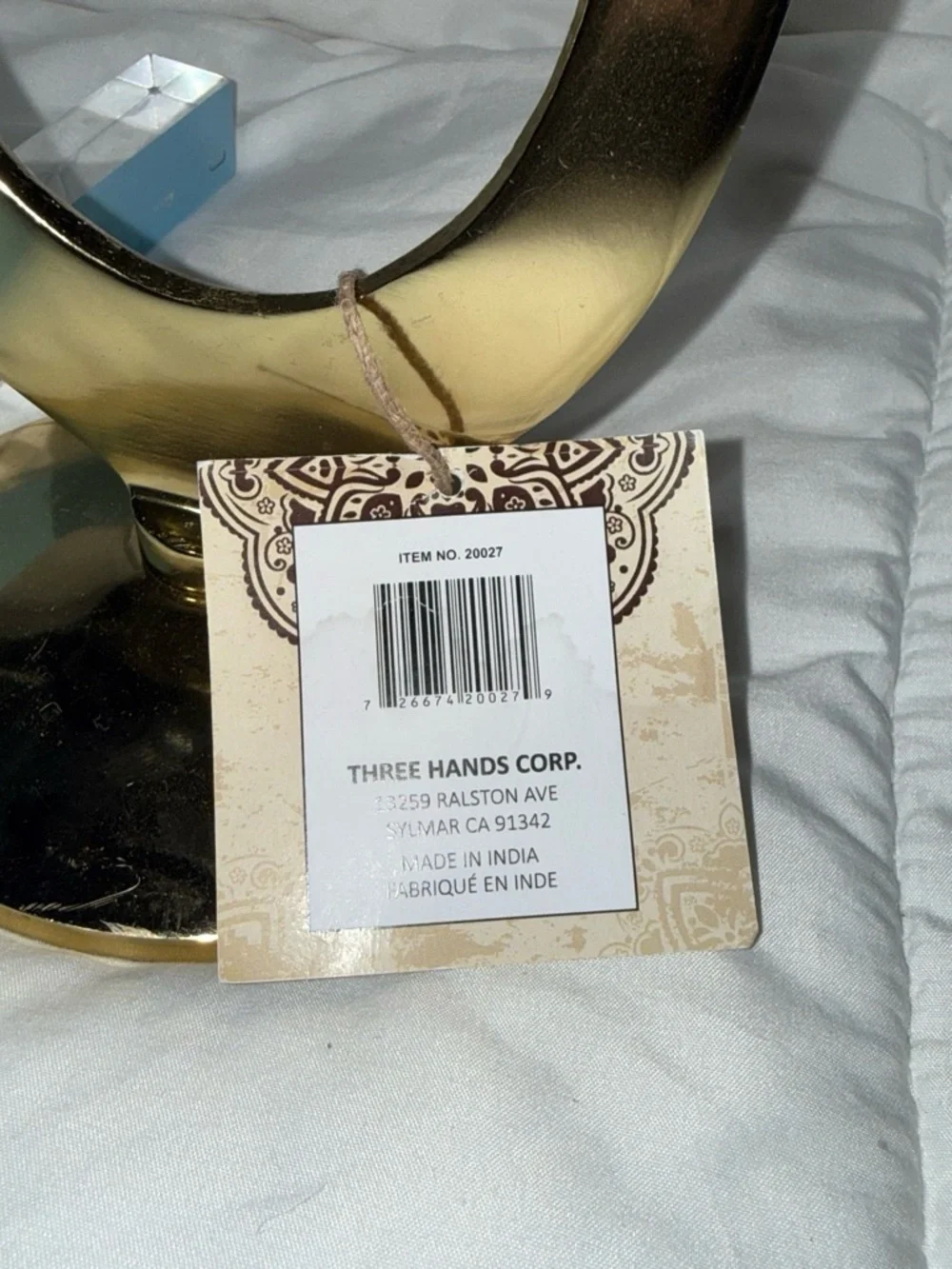 Handcrafted Gold Loop Candle Holder - India